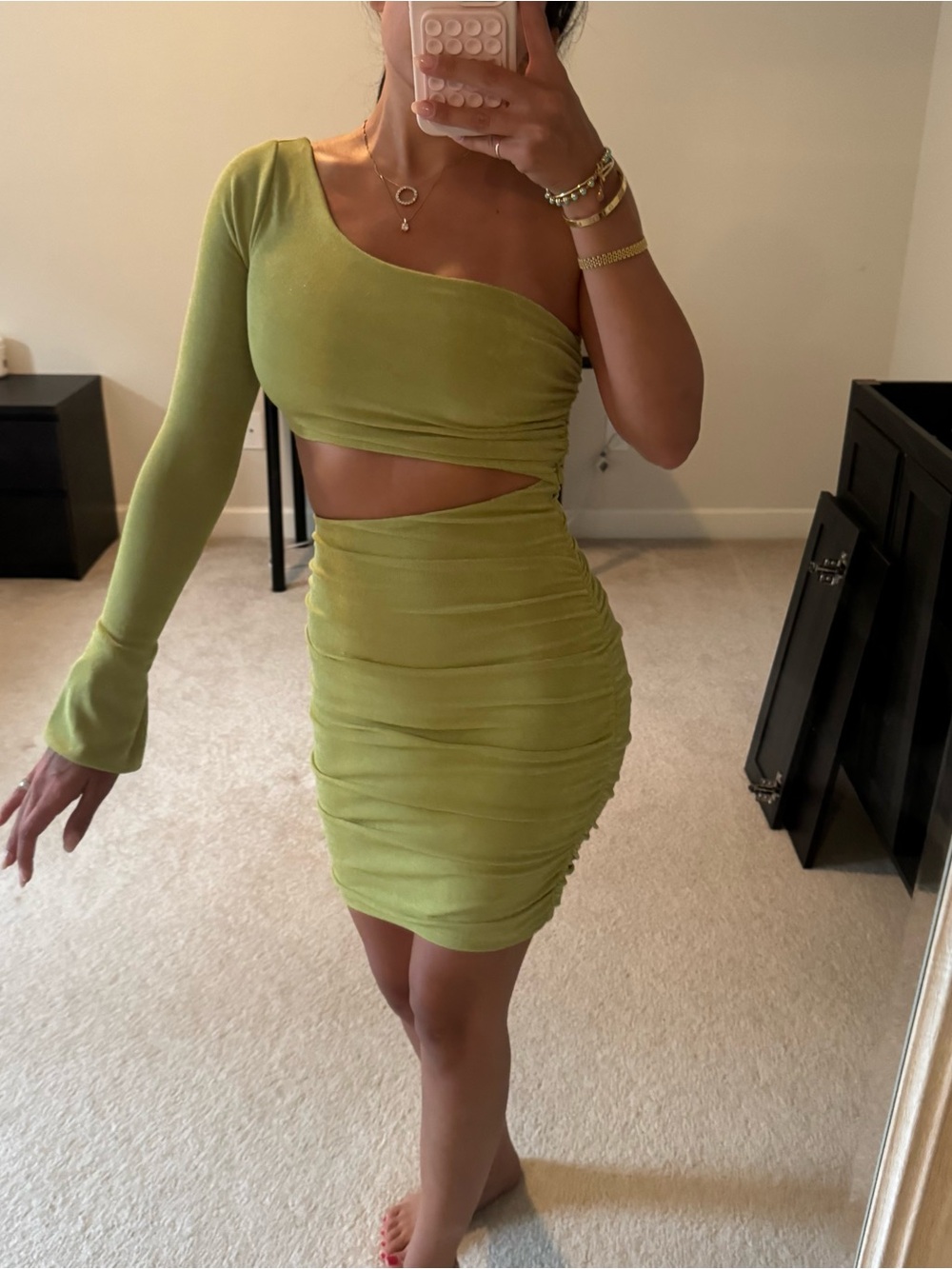 Oh Polly green slinky dress - Picture 2 of 6